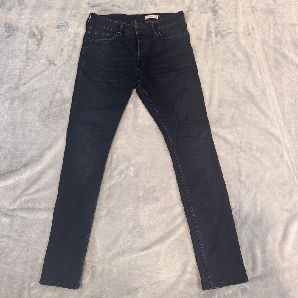ALLSAINTS Cigarette Fit Dark Wash‎ Button Fly Denim Jeans Men W30X30